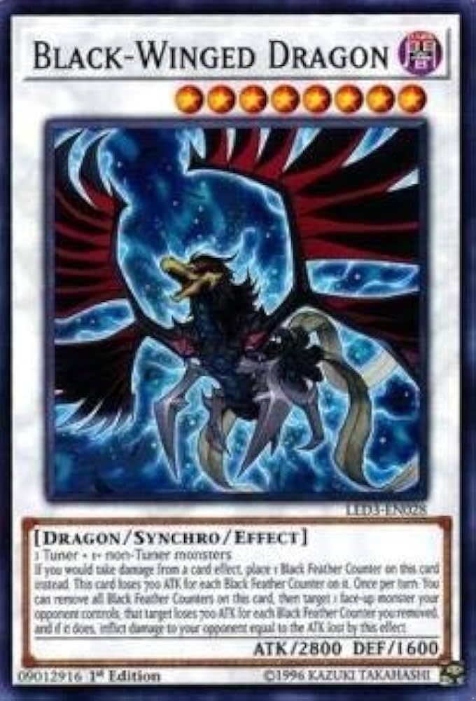 Amazon.co.jp: 遊戯王 LED3-EN028 ブラックフェザー・ドラゴン Black