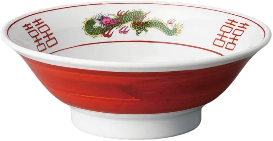Amazon.co.jp: 赤巻三つ竜6.8リム丼 | ラーメン鉢 [ 20.4×7.4