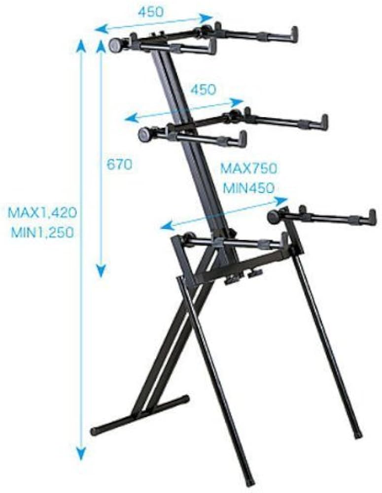 Amazon | キクタニ (Kikutani) 3段 キーボードスタンド ブラック AKB