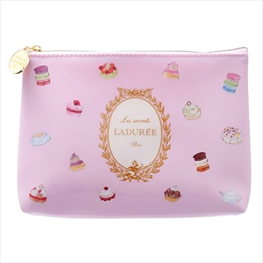 Amazon | [ラデュレ]LADUREE フラットポーチ small ケーキ マカロン 柄