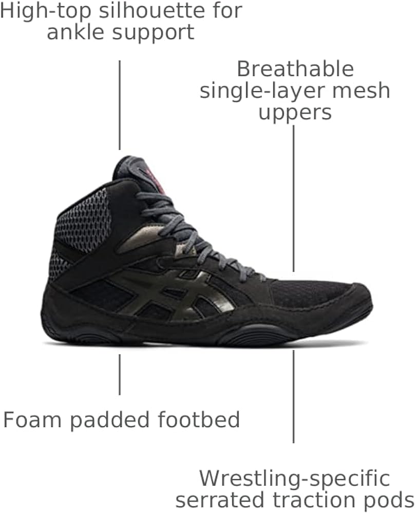Amazon.com | ASICS Snapdown 3 Wrestling Shoe Black/Gunmetal 5.5 EE