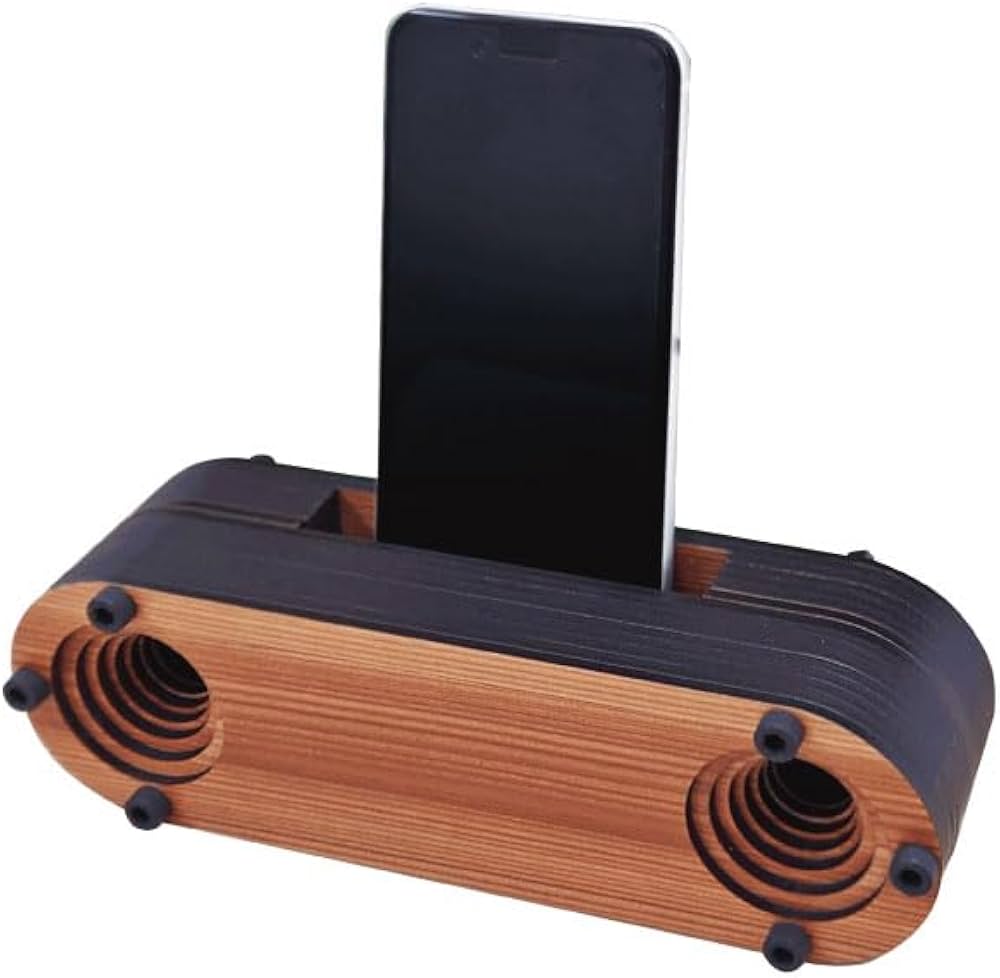 Amazon.co.jp: ウッドスピーカー 木製 電源不要 スマホ スピーカー