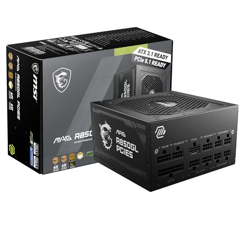 Amazon | MSI MAG A850GL PCIE5 PC電源ユニット 850W ATX3.1/PCIe 5.1