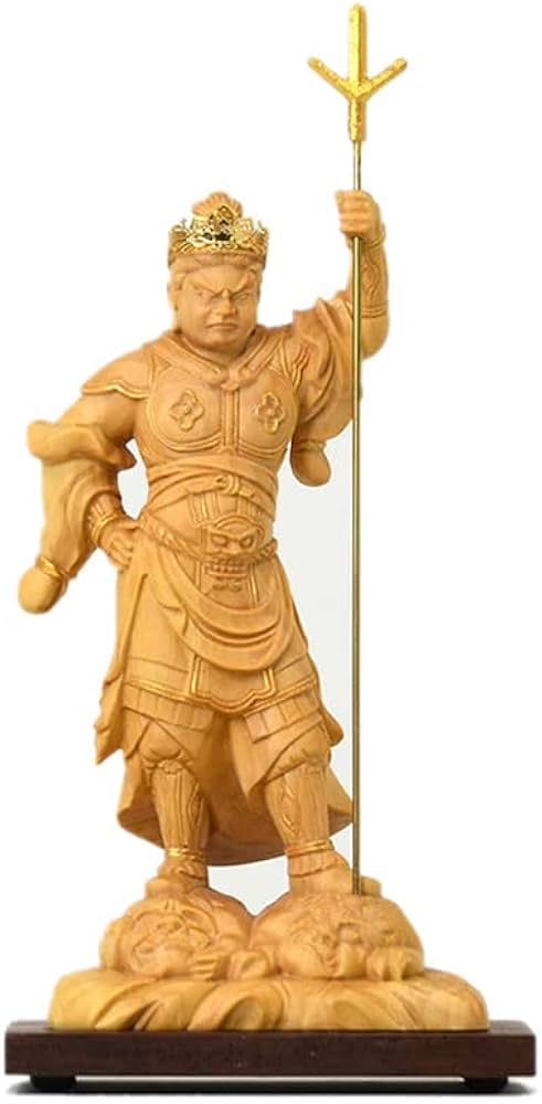 Amazon｜海宇工芸（kaiu art）小仏【泥足毘沙門天】柘植 金泥仕様 武将