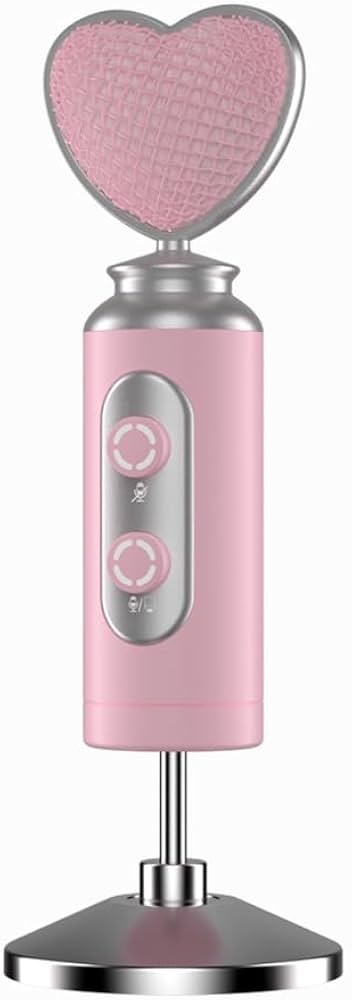 Amazon.co.jp: Nuoxiange ピンクハート型コンデンサーマイク - USB-C