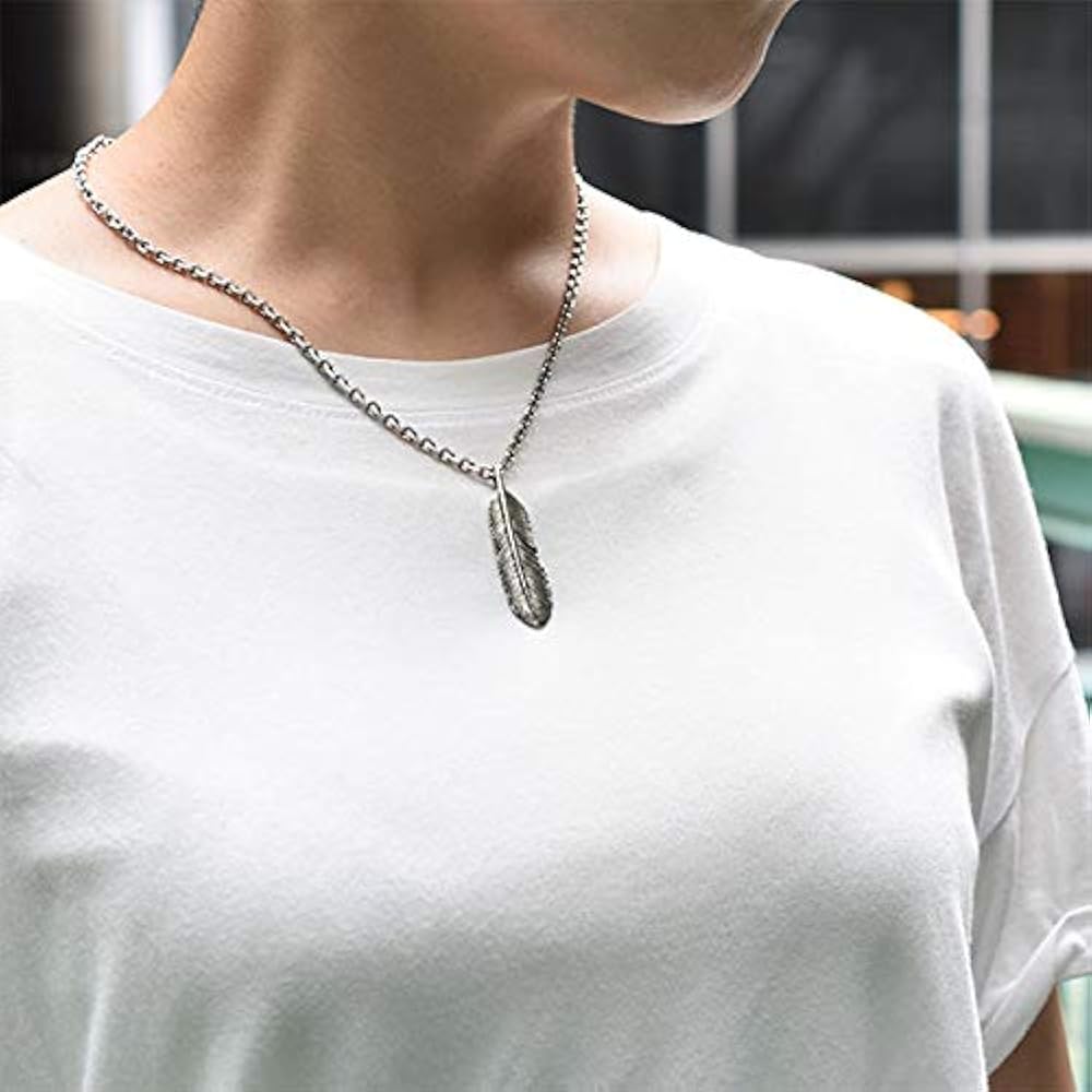 Amazon | [SAAD] サード フェザー(左向き) シルバー925ペンダント