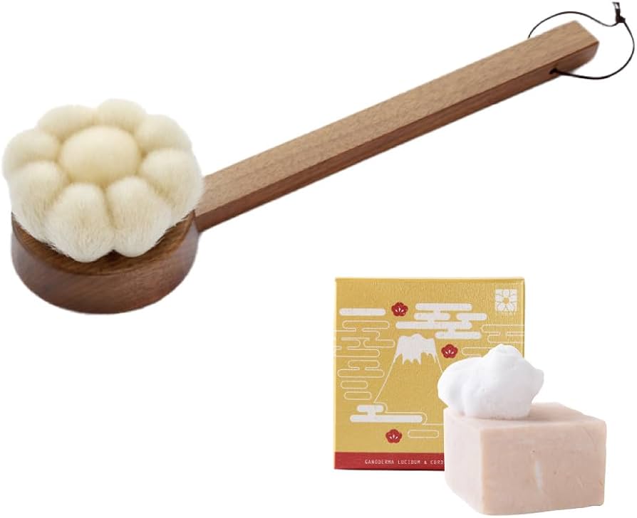 Amazon | 熊野筆 ボディブラシ 花型 ロング 体洗いブラシ 熊の筆 風呂