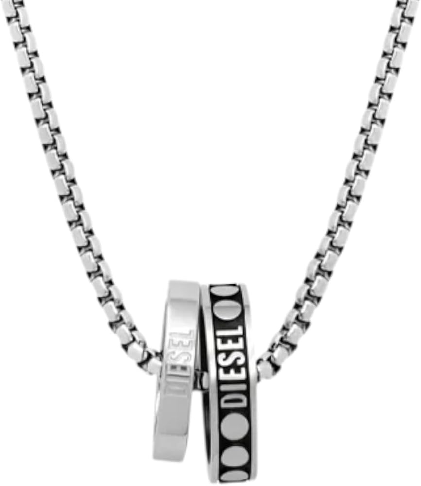 Amazon | DIESEL ディーゼル DX1168040 ダブルリング ネックレス