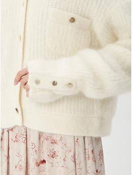 Amazon | [フレイ アイディー] アルパカ混クロプドニットカーディガン