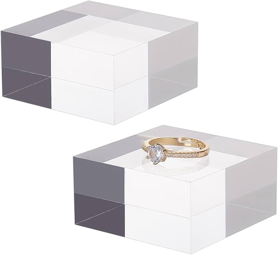 Amazon｜OLYCRAFT アクリルブロック 2個 5*5cm ディスプレイ 台 正方形