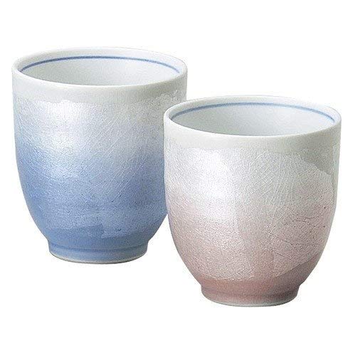 Amazon | 九谷焼 宗秀窯 釉裏銀彩 組湯呑 | 日本陶彩 | 湯呑み