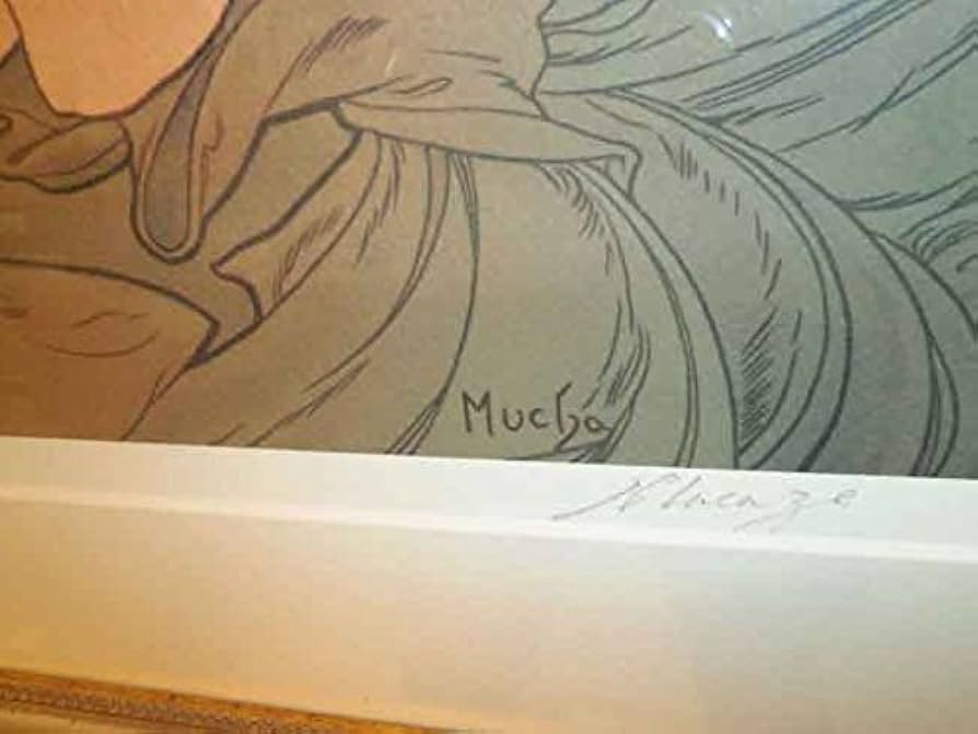 Amazon.co.jp: ミュシャ 黄昏 シルクスクリーン版画 限定300部