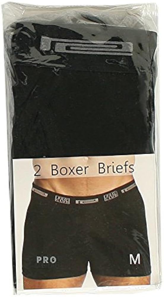 Pro Club Men's 2-Pack Comfort Soft Cotton Boxer Brief, Black