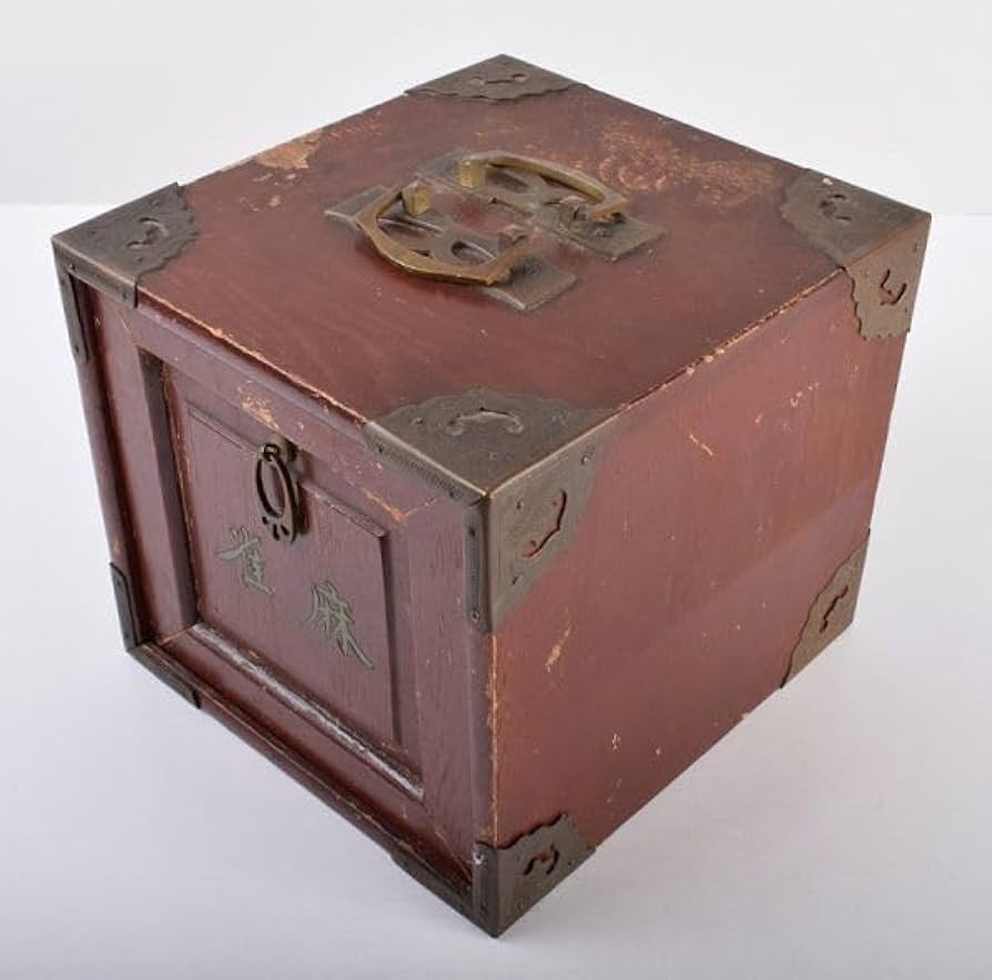 中国竹嵌骨牌背竹牌麻雀牌皮製ケース付D8705