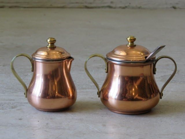 Amazon.co.jp: u45当時物 純銅製 ミルク シュガーポットset