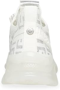 Steve Madden Women's Maxima Sneaker, White Silver, 6.5: Handbags