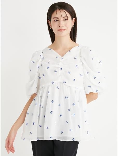 Amazon | [セルフォード] 小花刺繍ペプラムブラウス CWFB251116