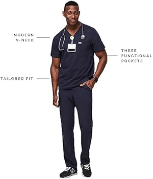 FIGS Camiseta masculina Leon Scrub – 3 bolsos, ajuste