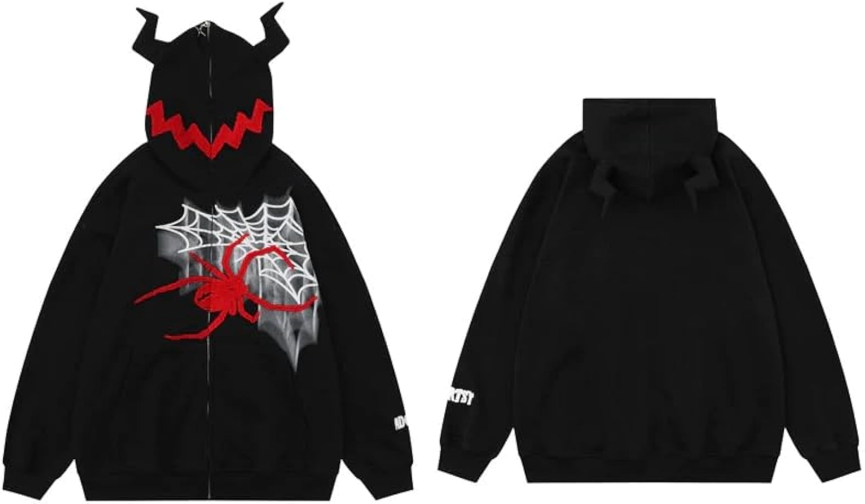 Amazon.com: grhaat Hip Hop Spider Hoodie Devil Horn Gothic Jacket