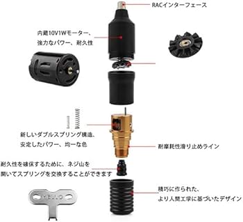Amazon | KLOWER タトゥーマシン、ワイヤレスタトゥーマシン