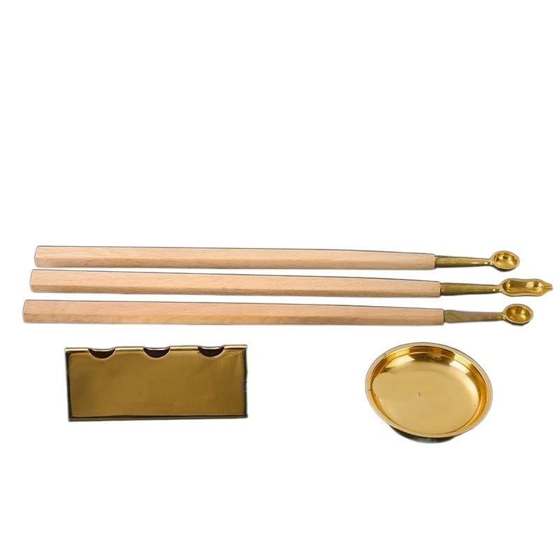 Amazon｜護摩杓 杓皿 護摩杓置き台5点セット 密教法具 寺院仏具真鍮製