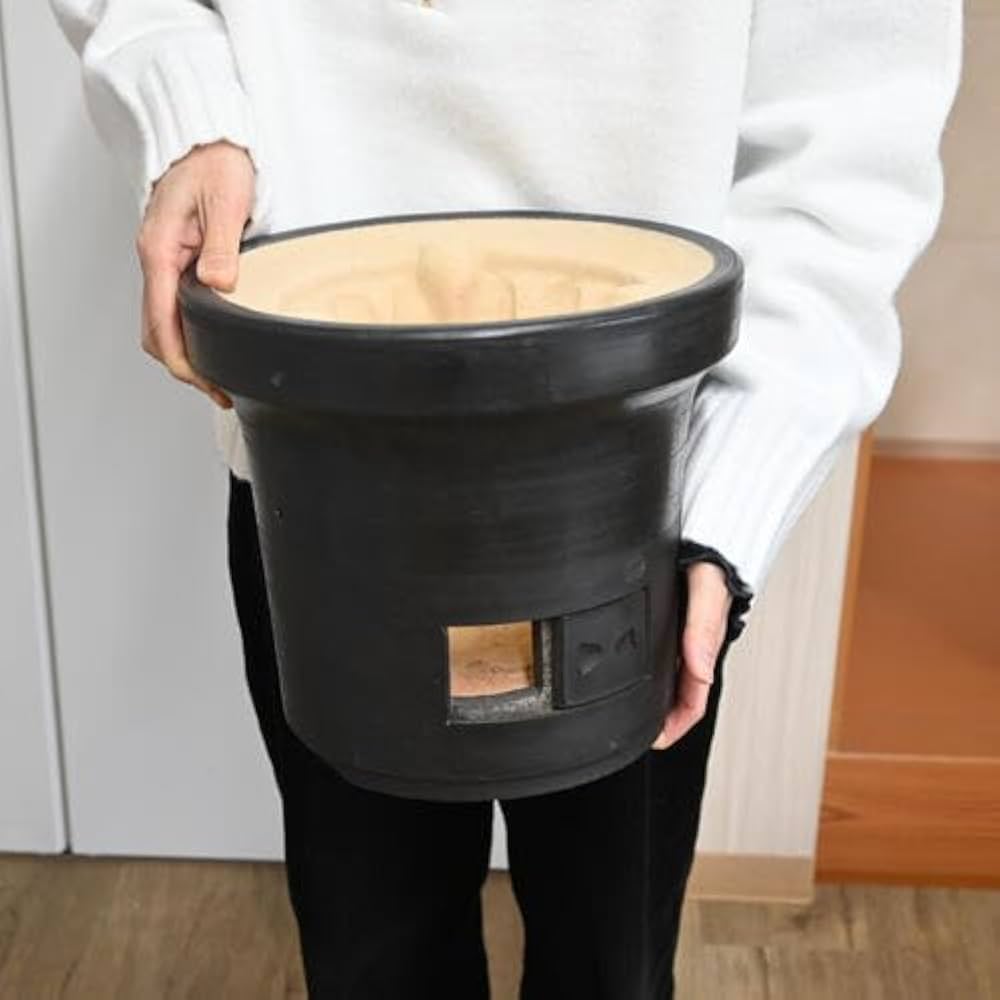 Amazon.co.jp: 三河焼七輪黒二重構造しちりん 黒七輪 本格焼肉 おうち