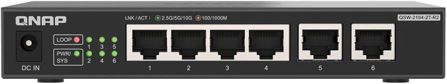 Amazon.com: QNAP 4-Port 2.5Gbps & 2-Port 10BASE-T Unmanaged Switch