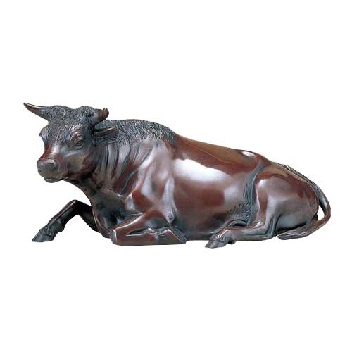 Amazon.co.jp: 高岡銅器 銅製置物 般若純一郎作 座牛 14号 50-07