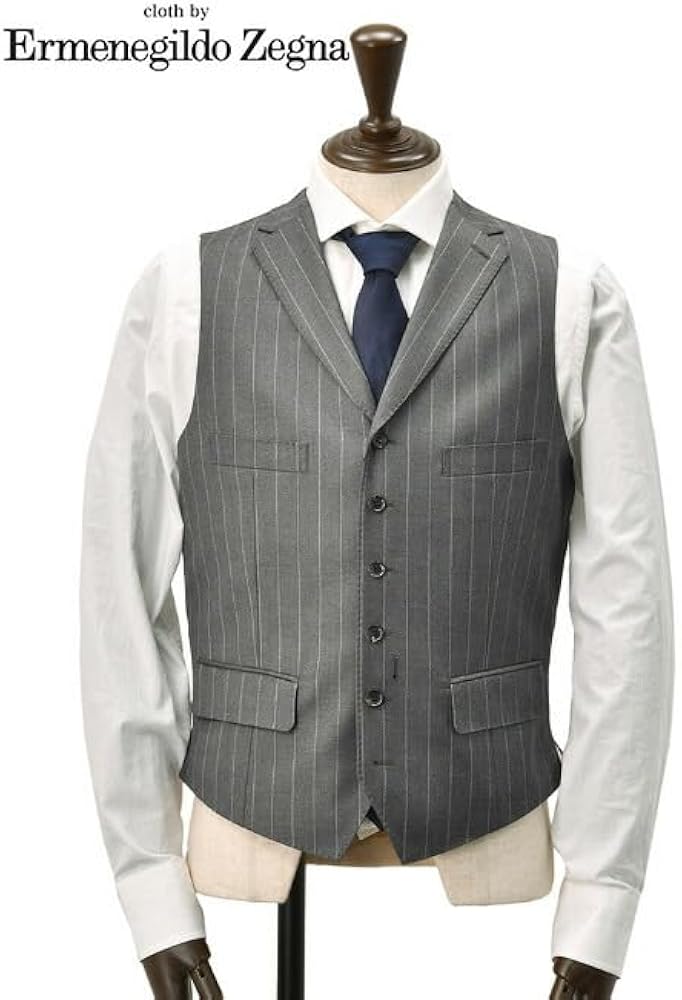 Amazon | [エルメネジルド ゼニア] シングルジレ メンズ 襟付き ベスト