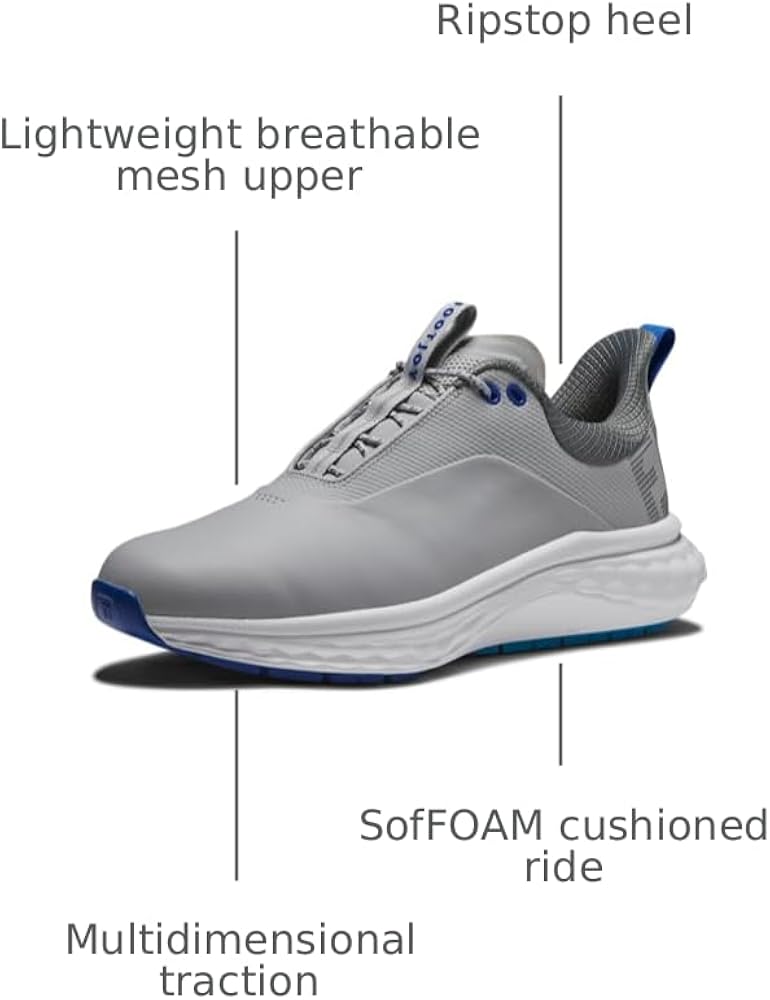 Amazon.com: FootJoy Men's FJ Quantum Golf Shoe, Grey/White/Blue, 7