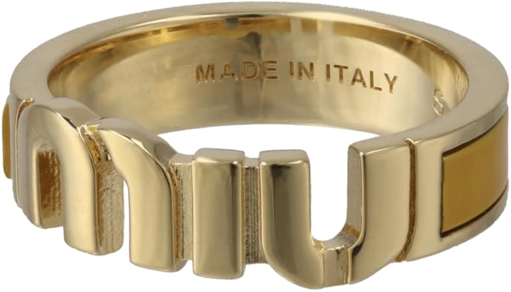 Amazon | MIUMIU(ミュウミュウ)リングエナメル仕上げメタルロゴ指輪5mm