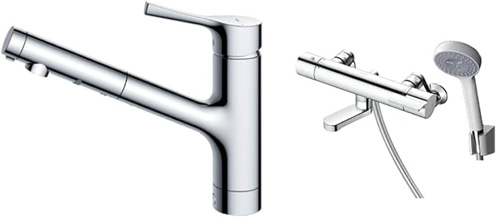 Amazon | TOTO キッチン水栓 TKS05305JA シルバー & 浴室用 壁付