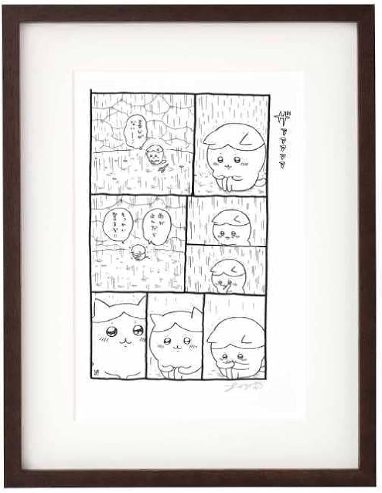 Amazon.co.jp: 直筆サインちい かわ アートフレーム ハチワレ ナガノ展