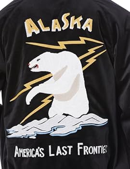 Houston VELVETTEN SOUVENIR JACKET Men's Sukajan, Black, XX-Large