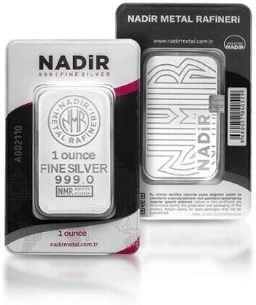 1 oz Silver Bar Nadir Metal Rafineri NMR - .999 Fine in Assay
