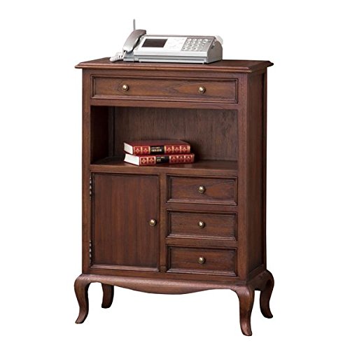 Amazon｜アンティーク調FAX台/電話台 木製 幅61cm 扉/引き出し収納付き