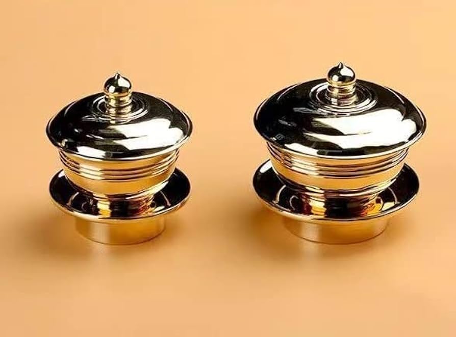 Amazon｜密教法具 洒水器、塗香器 二器セット (一面器) 真鍮製 寺院用