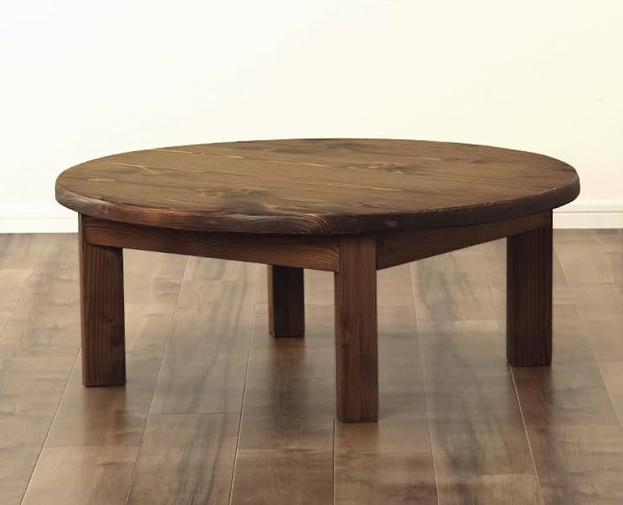 Amazon｜家具の里 ちゃぶ台 90cm丸 ダークブラウン ストレート脚 日本