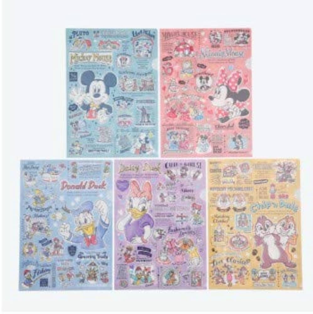 Amazon | ディズニー クリアホルダー 5枚 A4 水彩画風イラスト