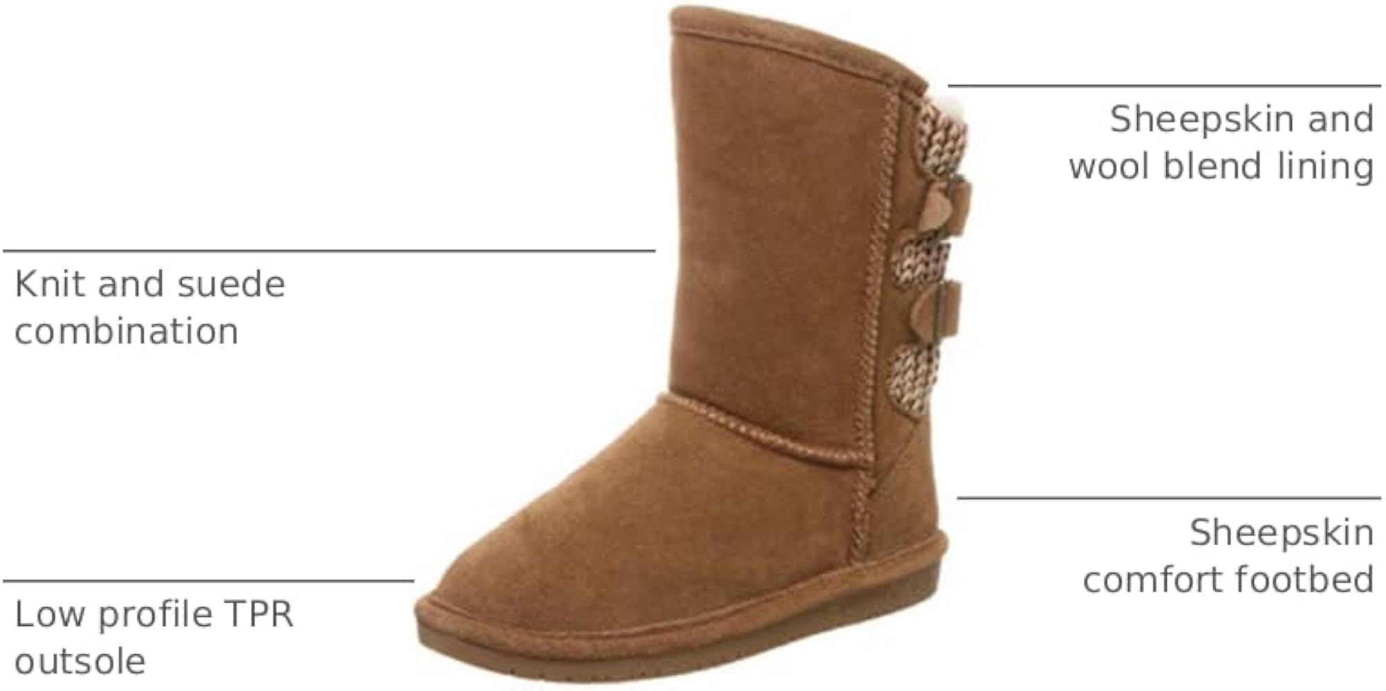 Amazon.com | Bearpaw Boshie Hickory 6 W | Snow Boots