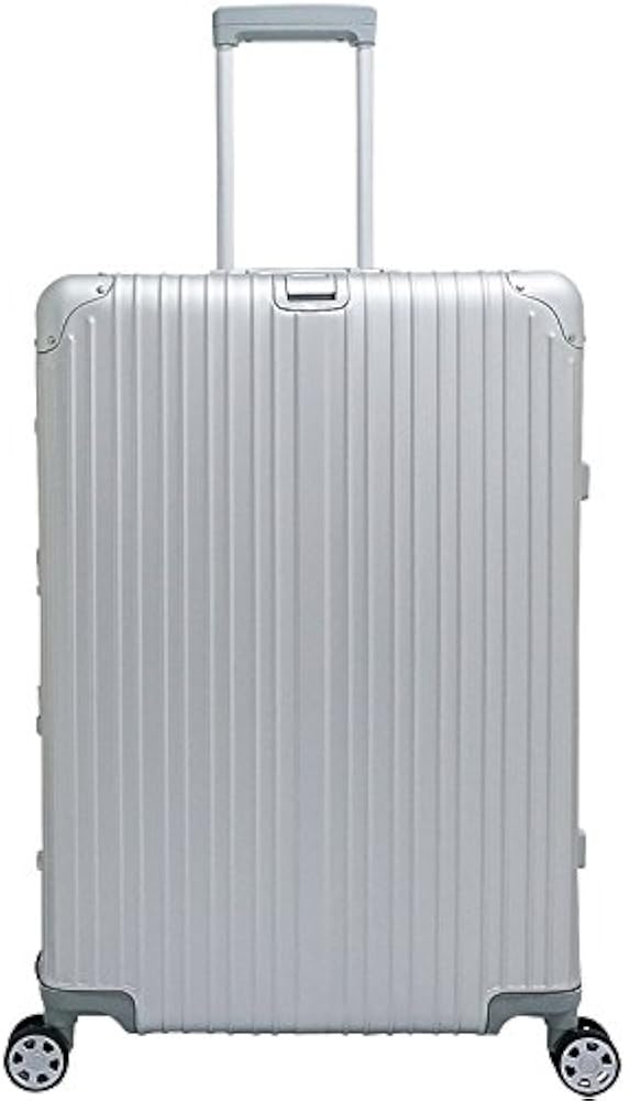 Amazon | アルミニウム製スーツケース 色シルバー Lサイズ 89L 28