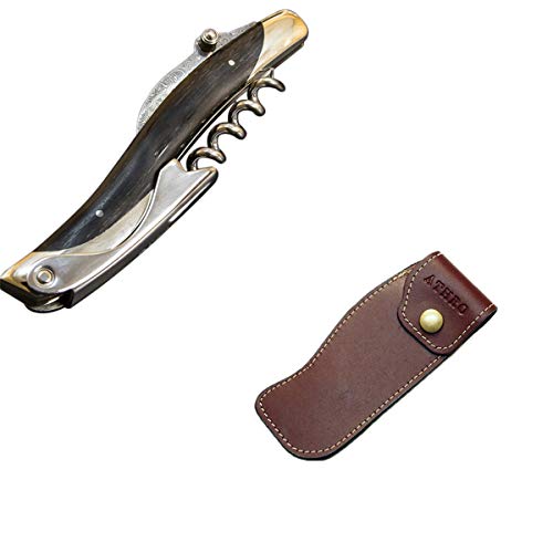 Amazon | SSLL アスロ ソムリエナイフ ダマスカス ブレード 黒檀 +