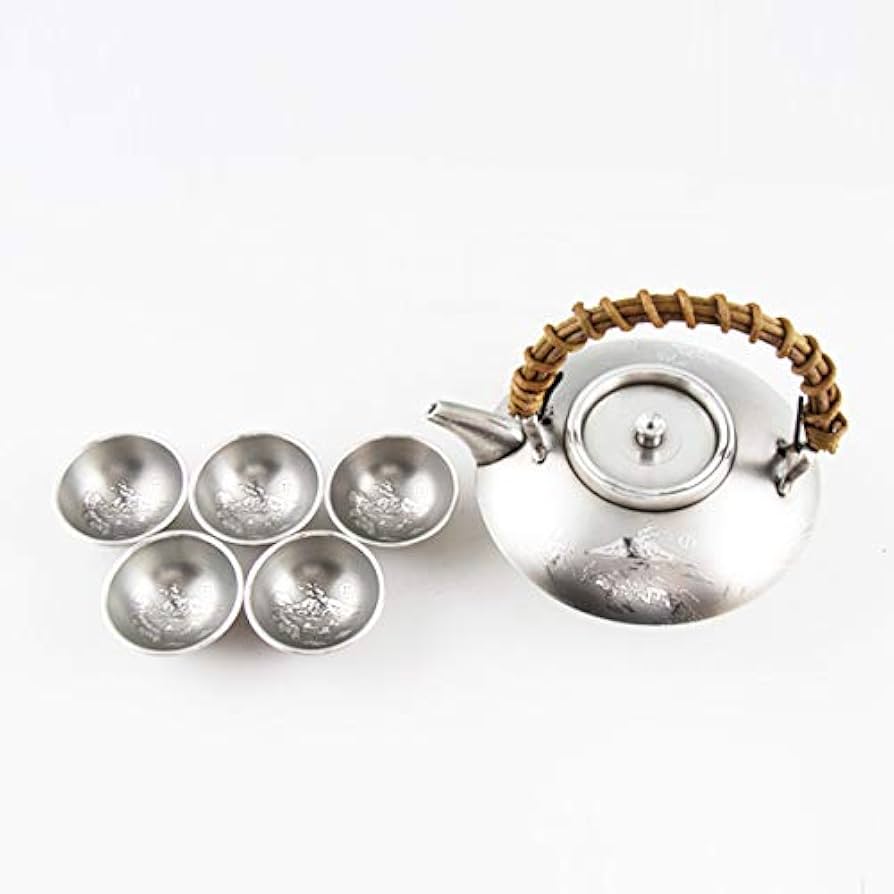 Amazon.co.jp: 薩摩錫器 錫 黒じょか・ちょか 桜島 イブシ加工 盃5ケ