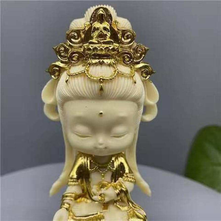 Amazon｜仏像 ミニ 可愛い 観音菩薩像 11cm 手彫り仏像 観音様 仏教