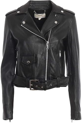 Michael Michael Kors Women's Black Leather Moto Jacket (XS