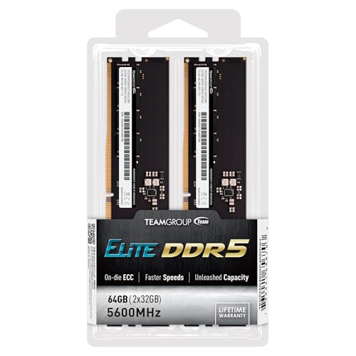 TEAMGROUP - Elite DDR5 64GB キット (2x32GB) 5600Mhz PC5-44800 CL46