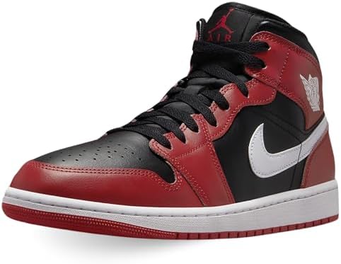 Tênis masculino Air Jordan 1 Mid (DQ8426-061, preto/vermelho