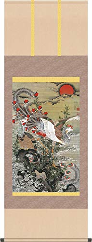 Amazon.co.jp: 掛け軸 掛軸 伊藤若冲（いとうじゃくちゅう）・ 旭日