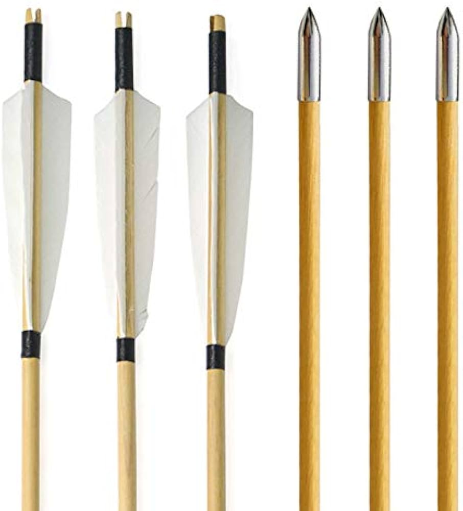 Amazon.co.jp: 31インチ アーチェリー矢 狩猟 木製 矢 弓矢 弓道練習