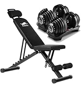 Amazon | CuteeFox 商品 トレーニングベンチ＋可変式 ダンベル 24KG